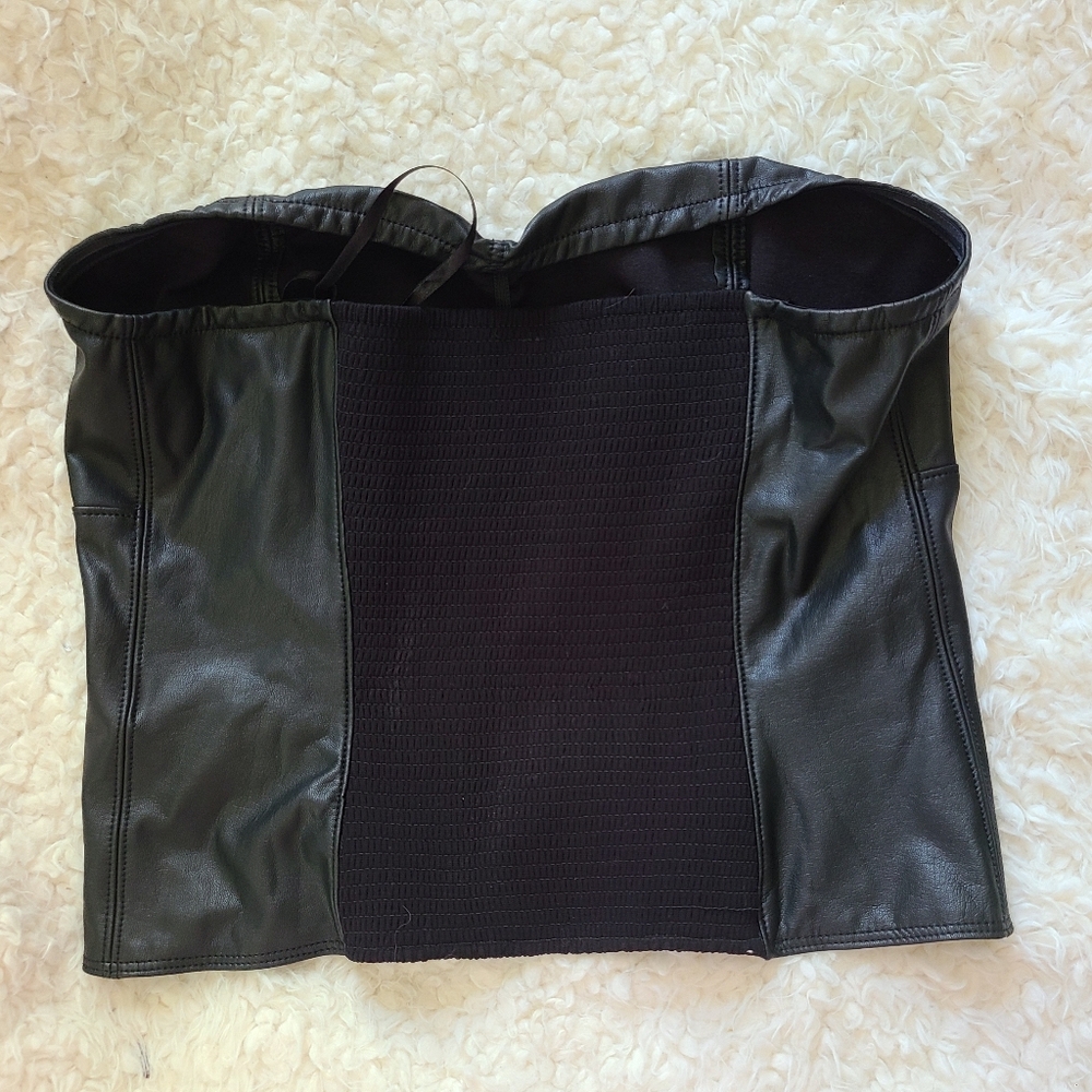 free people • faux leather tube top - Picture 2 of 7